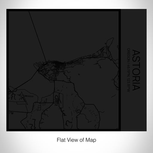 Rendered View of Astoria Oregon Map on 17oz Stainless Steel Insulated Tumbler in Matte Black with Tactile Lines