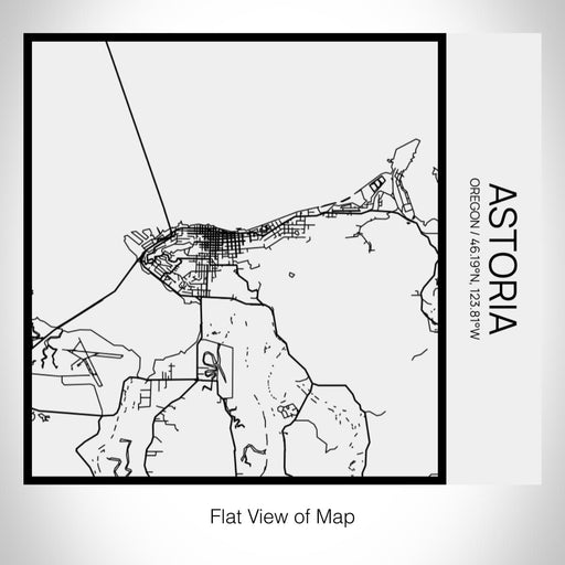 Rendered View of Astoria Oregon Map on 17oz Stainless Steel Insulated Tumbler in Matte White with Tactile Lines