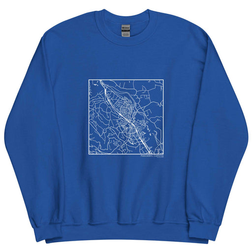 Atascadero California  Map Unisex Crewneck Sweater with City inscription in Royal Blue