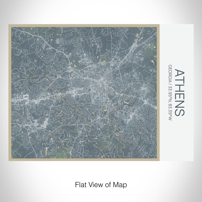 Rendered View of Athens Georgia Map on 20oz Stainless Steel Insulated Bottle with Bamboo Top with printed afternoon style map