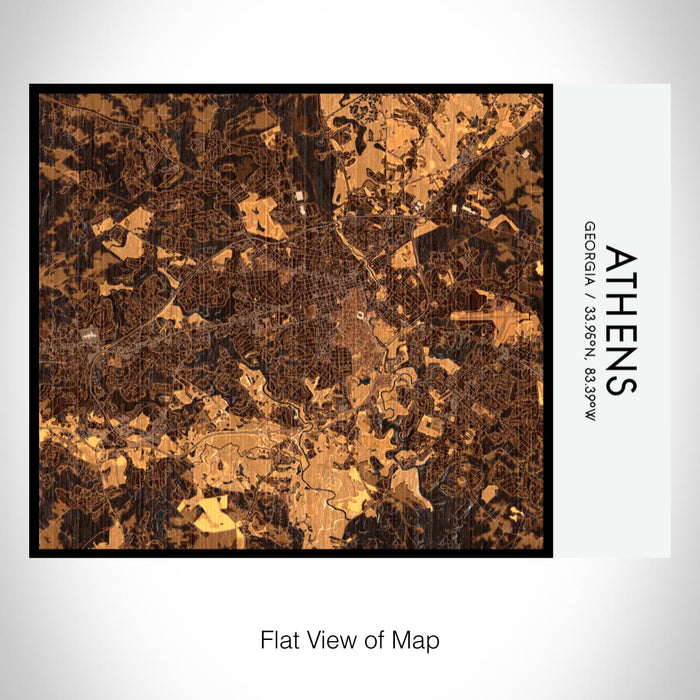 Rendered View of Athens Georgia Map on 20oz Stainless Steel Insulated Bottle with Bamboo Top with printed ember style map