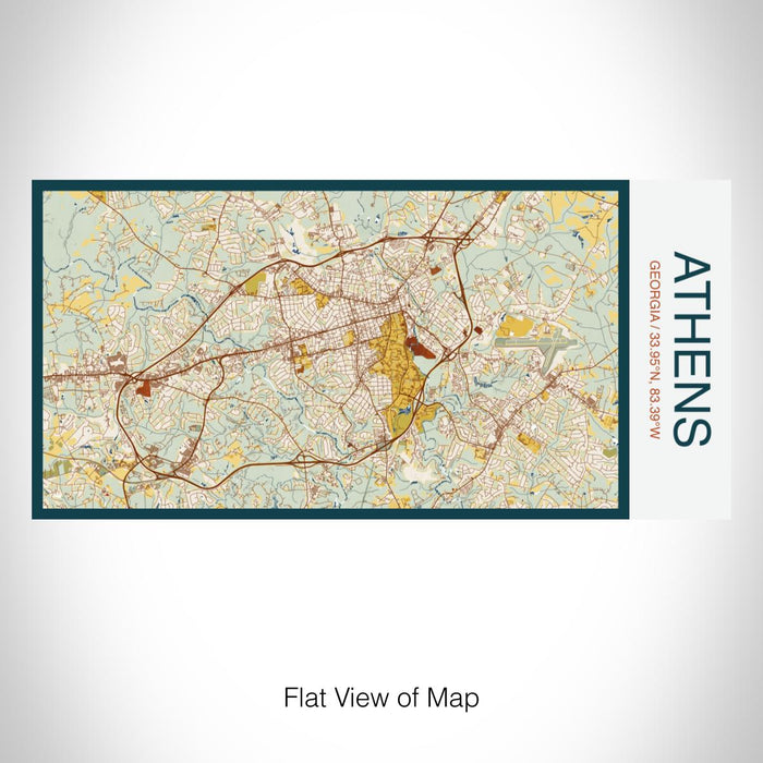 Rendered View of Athens Georgia Map on 17oz Stainless Steel Insulated Bottle with printed woodblock style map
