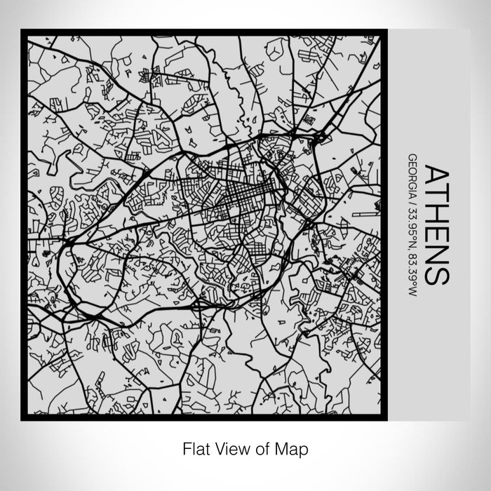 Rendered View of Athens Georgia Map on 17oz Stainless Steel Insulated Tumbler in Tactile Lines with Succulent in Background