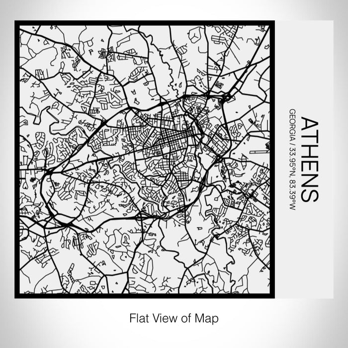 Rendered View of Athens Georgia Map on 17oz Stainless Steel Insulated Tumbler in Matte White with Tactile Lines