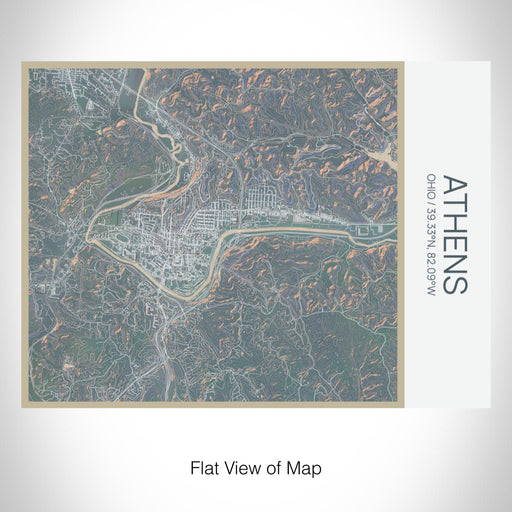 Rendered View of Athens Ohio Map on 20oz Stainless Steel Insulated Bottle with Bamboo Top with printed afternoon style map