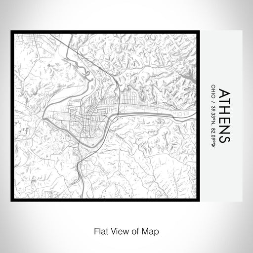 Rendered View of Athens Ohio Map on 20oz Stainless Steel Insulated Bottle with Bamboo Top with printed classic style map
