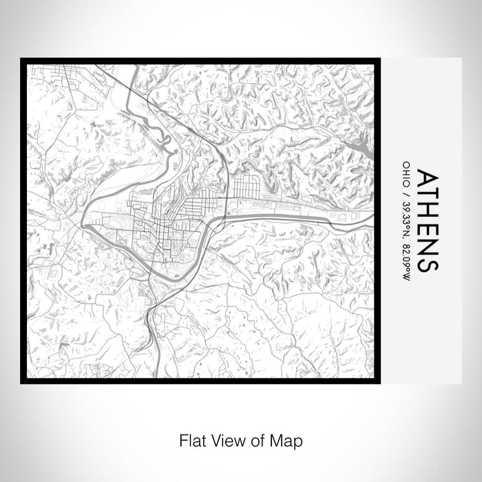Rendered View of Athens Ohio Map on 20oz Stainless Steel Insulated Bottle with Bamboo Top with printed classic style map