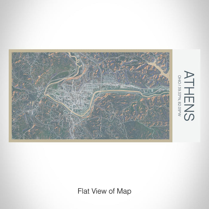 Rendered View of Athens Ohio Map on 17oz Stainless Steel Insulated Bottle with printed afternoon style map