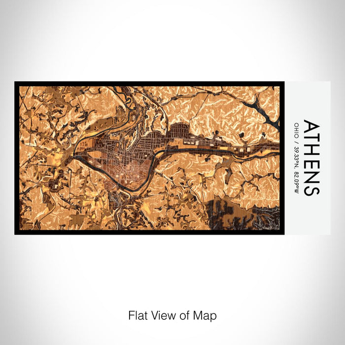 Rendered View of Athens Ohio Map on 17oz Stainless Steel Insulated Bottle with printed ember style map