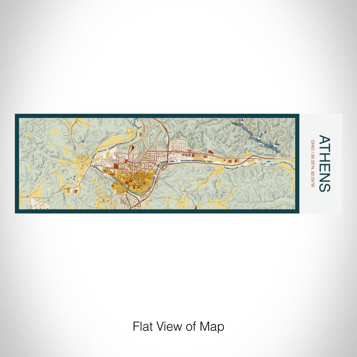 Rendered View of Athens Ohio Map on 10oz Stainless Steel Insulated Cup in Woodblock with Sliding Lid