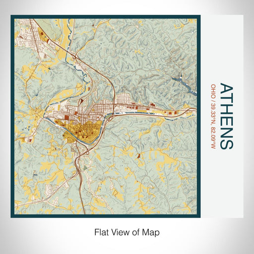 Rendered View of Athens Ohio Map on 17oz Stainless Steel Insulated Tumbler in Woodblock Map Style