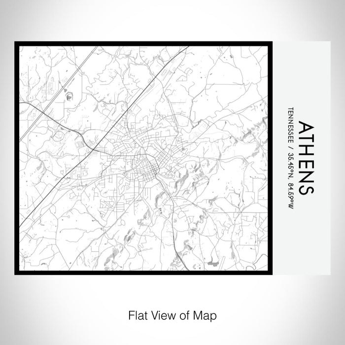 Rendered View of Athens Tennessee Map on 20oz Stainless Steel Insulated Bottle with Bamboo Top with printed classic style map
