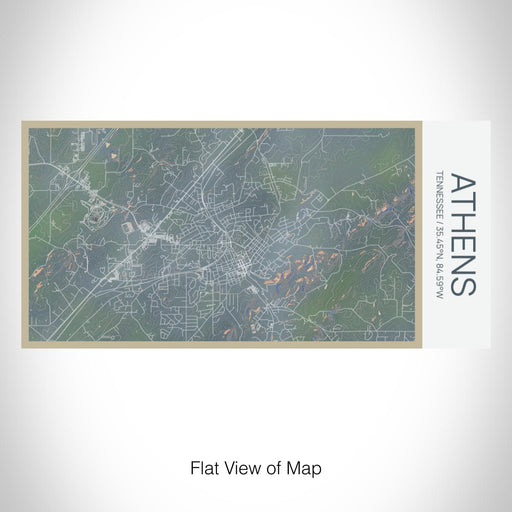 Rendered View of Athens Tennessee Map on 17oz Stainless Steel Insulated Bottle with printed afternoon style map