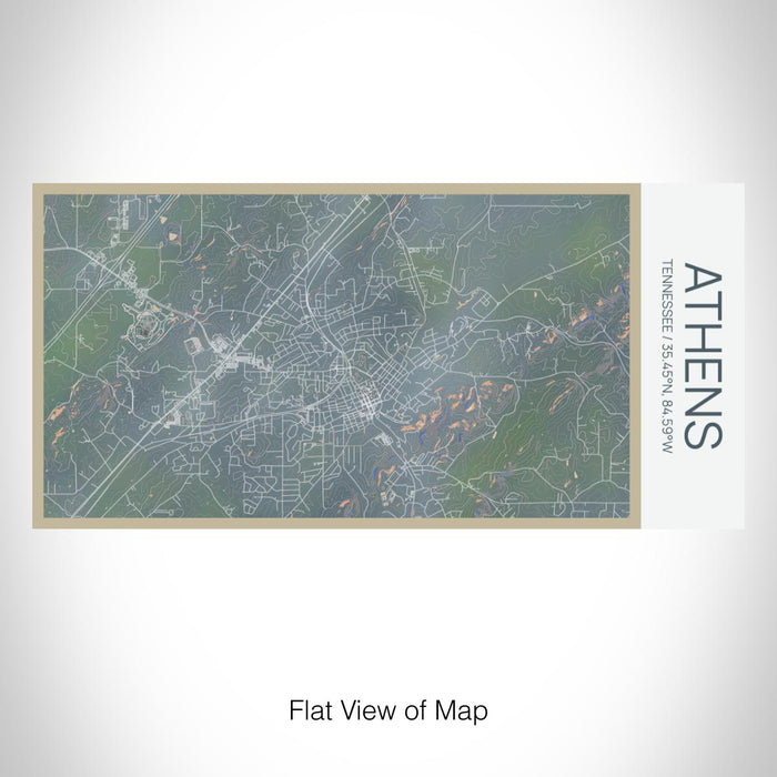 Rendered View of Athens Tennessee Map on 17oz Stainless Steel Insulated Bottle with printed afternoon style map