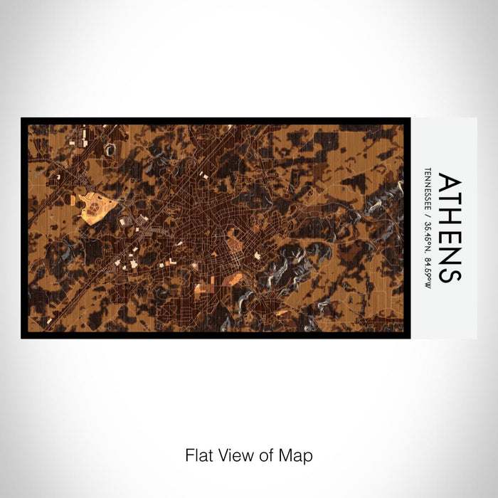 Rendered View of Athens Tennessee Map on 17oz Stainless Steel Insulated Bottle with printed ember style map