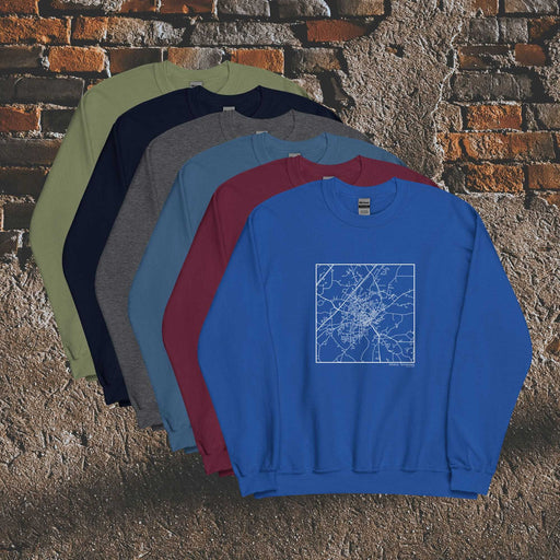 Athens Tennessee  Map Unisex Crewneck Sweaters in Multiple Colors