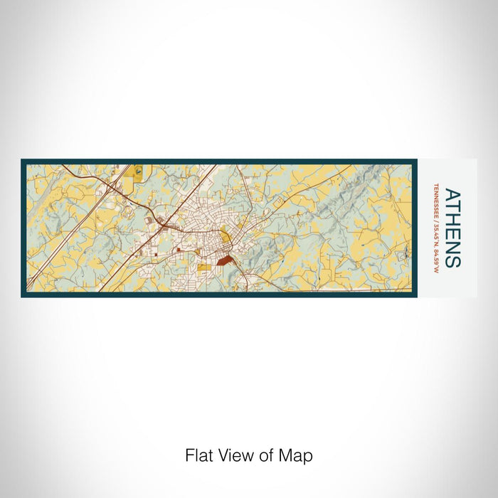 Rendered View of Athens Tennessee Map on 10oz Stainless Steel Insulated Cup in Woodblock with Sliding Lid