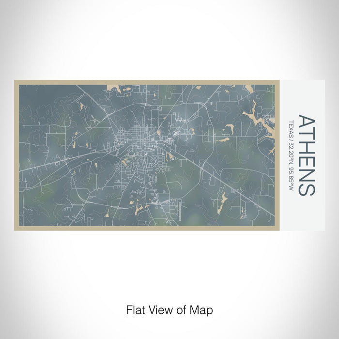 Rendered View of Athens Texas Map on 17oz Stainless Steel Insulated Bottle with printed afternoon style map