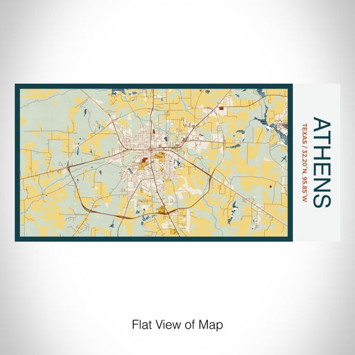 Rendered View of Athens Texas Map on 17oz Stainless Steel Insulated Bottle with printed woodblock style map