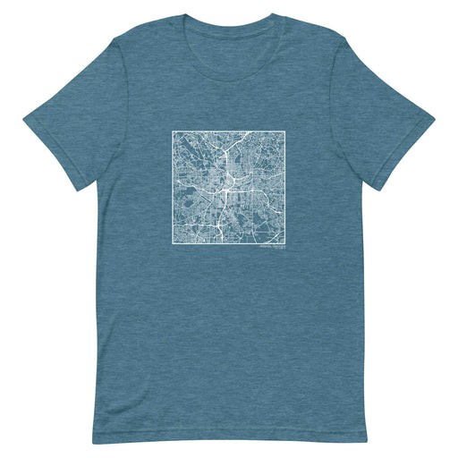 Atlanta Georgia  Map Unisex T-Shirt with City inscription in Heather Teal