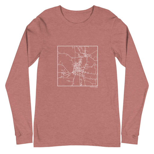 Atlanta Texas  Map Unisex Long-Sleeve T-shirt with City inscription in Heather Mauve