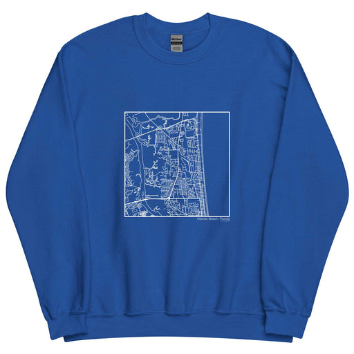 Atlantic Beach Florida Map Unisex Crewneck Sweater with City inscription in Royal Blue