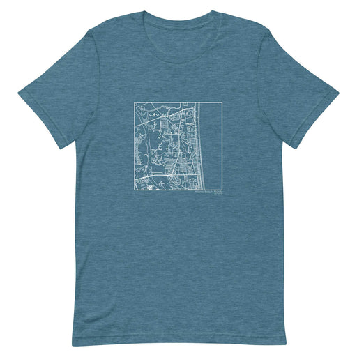 Atlantic Beach Florida Map Unisex T-Shirt with City inscription in Heather Teal