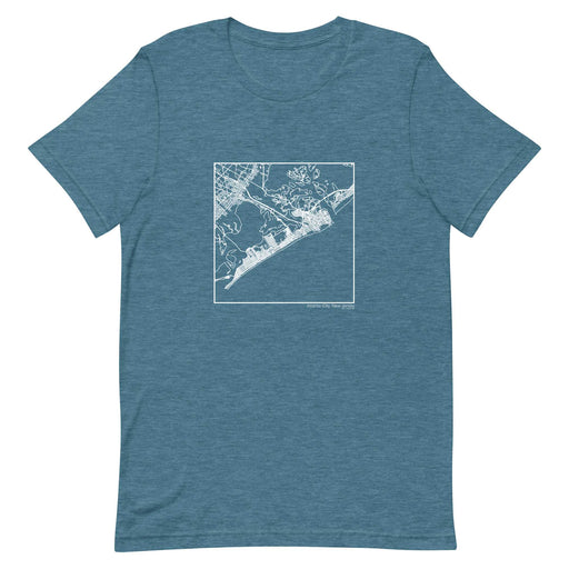 Atlantic City New Jersey  Map Unisex T-Shirt with City inscription in Heather Teal