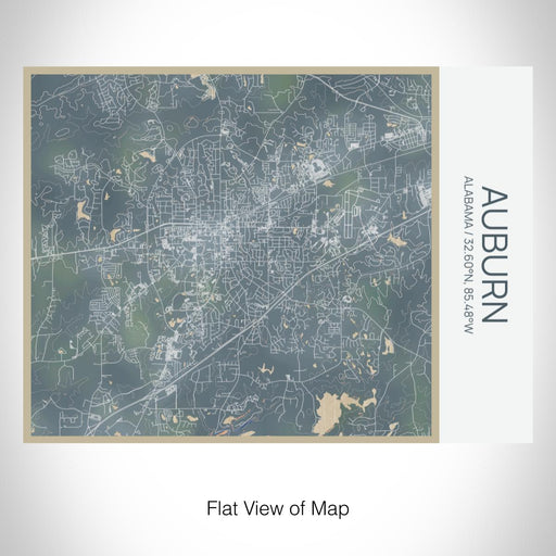 Rendered View of Auburn Alabama Map on 20oz Stainless Steel Insulated Bottle with Bamboo Top with printed afternoon style map