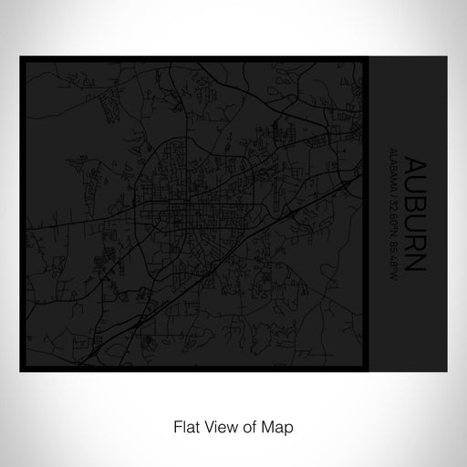 Rendered View of Auburn Alabama Map on 20oz Stainless Steel Insulated Bottle with Bamboo Top in Matte Black with printed Tactile Lines Map in Black