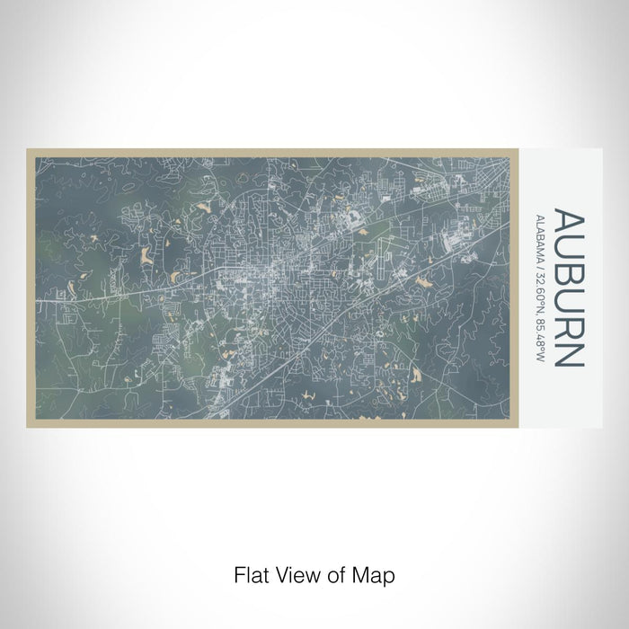 Rendered View of Auburn Alabama Map on 17oz Stainless Steel Insulated Bottle with printed afternoon style map