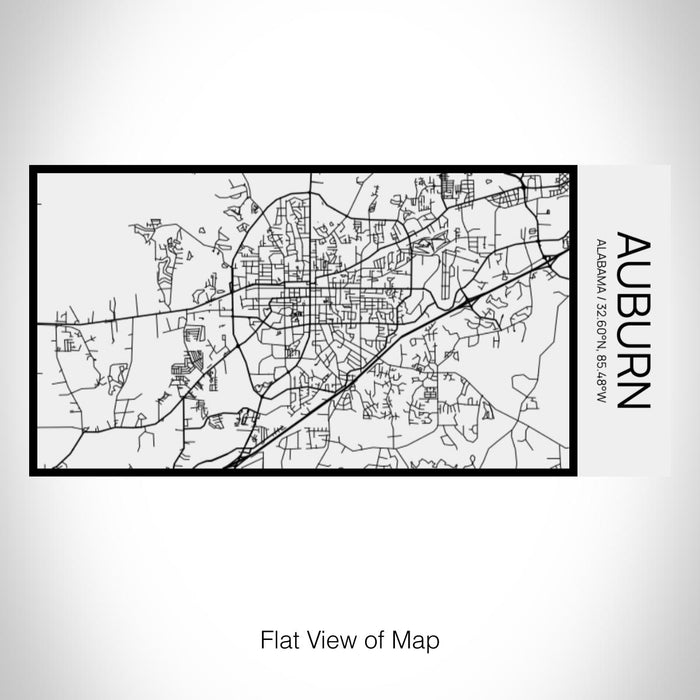 Rendered View of Auburn Alabama Map on 17oz Stainless Steel Insulated Cola Bottle in Stainless in Matte White