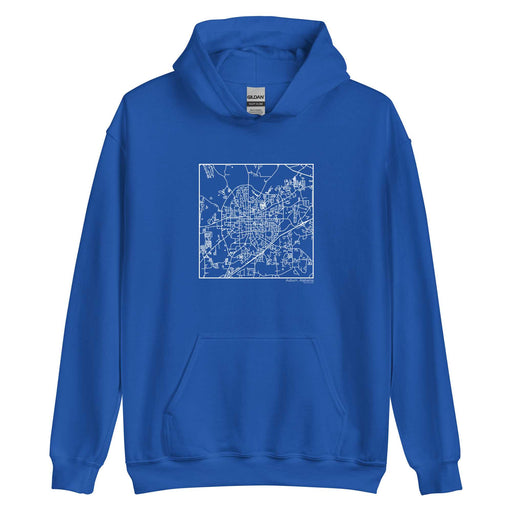 Auburn Alabama  Map Unisex Hoodie Sweater with City inscription in Royal Blue