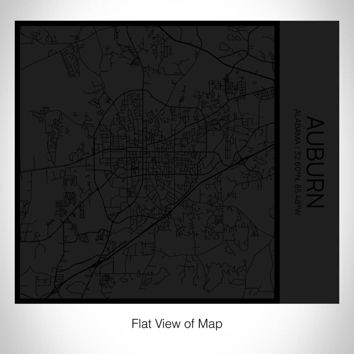 Rendered View of Auburn Alabama Map on 17oz Stainless Steel Insulated Tumbler in Matte Black with Tactile Lines