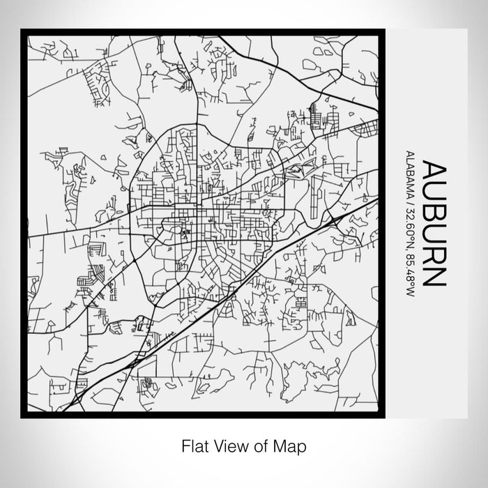 Rendered View of Auburn Alabama Map on 17oz Stainless Steel Insulated Tumbler in Matte White with Tactile Lines