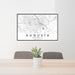 24x36 Augusta Georgia Map Print Lanscape Orientation in Classic Style Behind 2 Chairs Table and Potted Plant