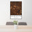 24x36 Augusta Georgia Map Print Portrait Orientation in Ember Style Behind 2 Chairs Table and Potted Plant