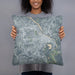 Person holding 18x18 Custom Augusta Georgia Map Throw Pillow in Afternoon