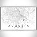 Augusta Georgia Map Print Landscape Orientation in Classic Style With Shaded Background