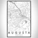 Augusta Georgia Map Print Portrait Orientation in Classic Style With Shaded Background