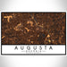 Augusta Georgia Map Print Landscape Orientation in Ember Style With Shaded Background