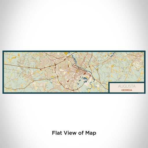 Flat View of Map Custom Augusta Georgia Map Enamel Mug in Woodblock