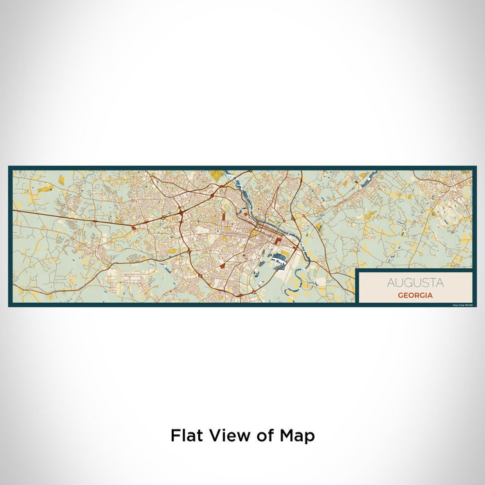 Flat View of Map Custom Augusta Georgia Map Enamel Mug in Woodblock