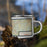 Right View Custom Augusta Georgia Map Enamel Mug in Woodblock on Grass With Trees in Background