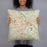 Person holding 18x18 Custom Augusta Georgia Map Throw Pillow in Woodblock