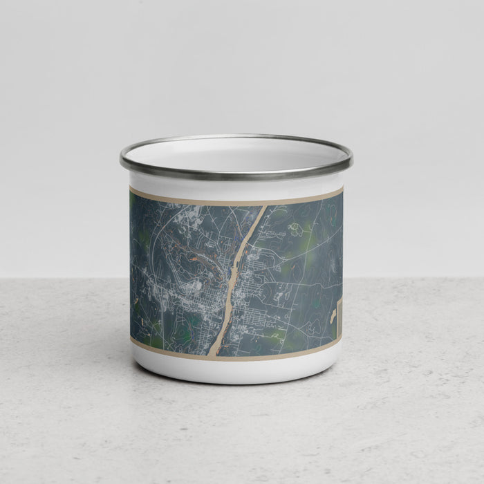 Front View Custom Augusta Maine Map Enamel Mug in Afternoon