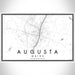 Augusta Maine Map Print Landscape Orientation in Classic Style With Shaded Background