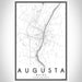 Augusta Maine Map Print Portrait Orientation in Classic Style With Shaded Background