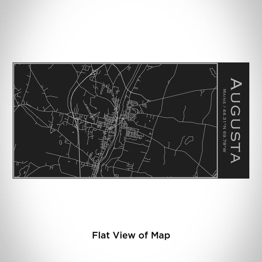 Rendered View of Augusta Maine Map Engraving on 17oz Stainless Steel Insulated Cola Bottle in Black