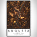 Augusta Maine Map Print Portrait Orientation in Ember Style With Shaded Background